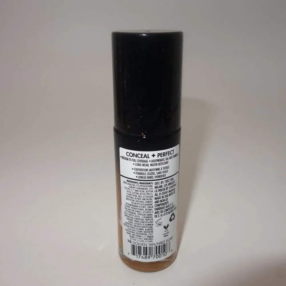 NEW Set of 2 Milani Conceal Perfect 2 in 1 Foundation Concealer #10 Golden Tan